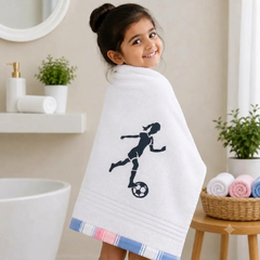 Footballer Girl Bath Towel