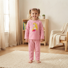 Princess Light Pink Fleece Night Suit