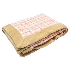 Peach Check Sherpa Blanket
