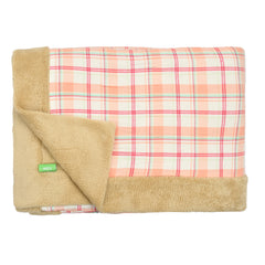 Peach Check Sherpa Blanket