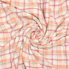 Peach Check Sherpa Blanket