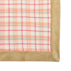 Peach Check Sherpa Blanket