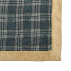 Dark Green Check Sherpa Blanket