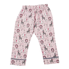 Pink Animals Printed Night Suits