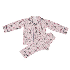 Pink Animals Printed Night Suits