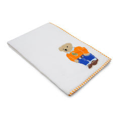 RL Bear Orange Fleece Blanket