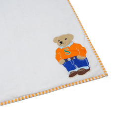 RL Bear Orange Fleece Blanket