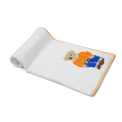 RL Bear Orange Fleece Blanket