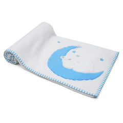 Teddy on Moon Fleece Blanket