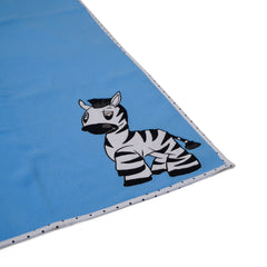 Zebra Blue Fleece Blanket