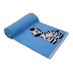 Zebra Blue Fleece Blanket