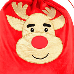 Gold Reindeer Sack