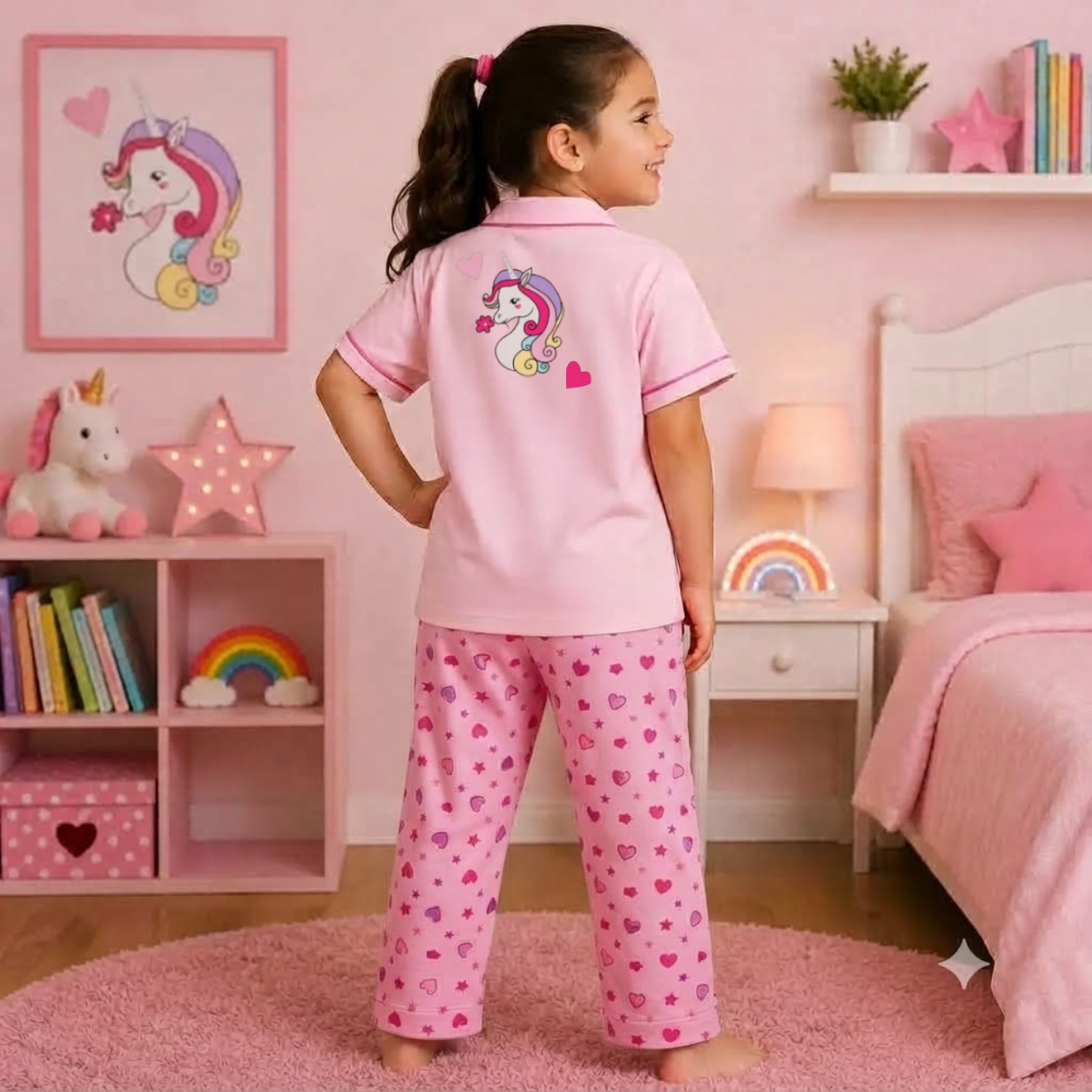 Rainbow Unicorn Cotton Night Suit