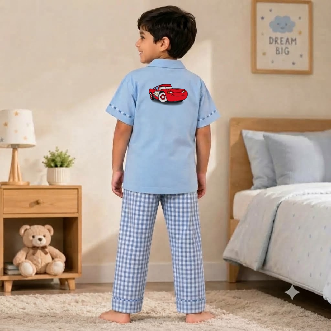 Red Car Cotton Night Suit