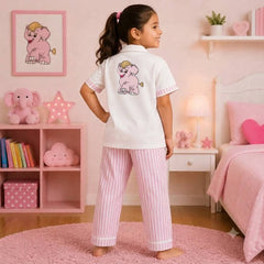 Pink Elephant Cotton Night Suit