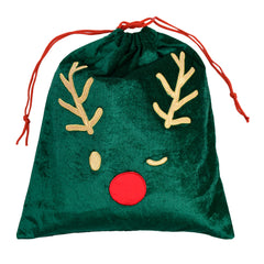 Green Reindeer Sack